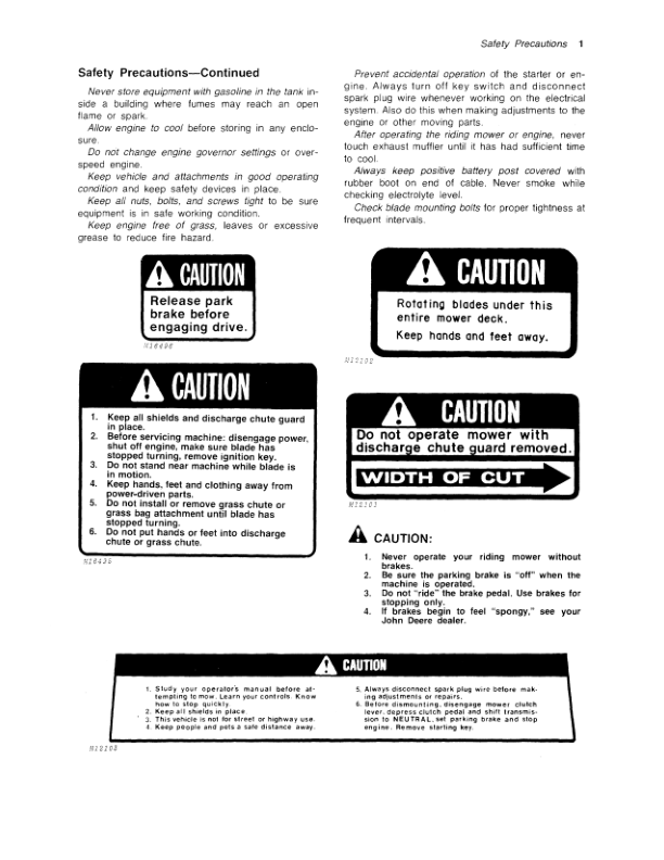 John Deere 68 Riding Mower Operator’s Manual (OMM49213) Workshop Guide