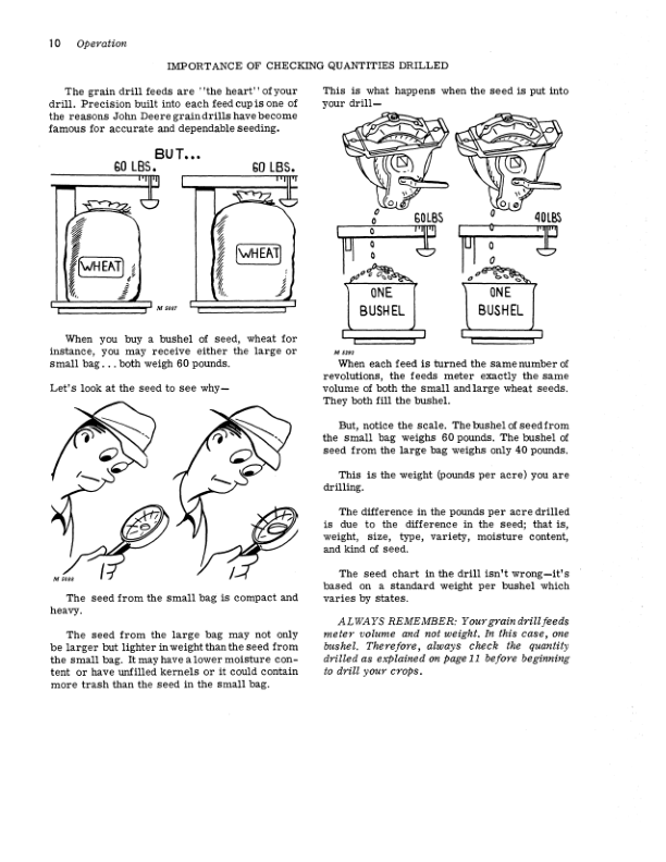John Deere B-B Plain Grain Drill (B206B, B246B) Operator’s Manual (OMM60586) Workshop Guide