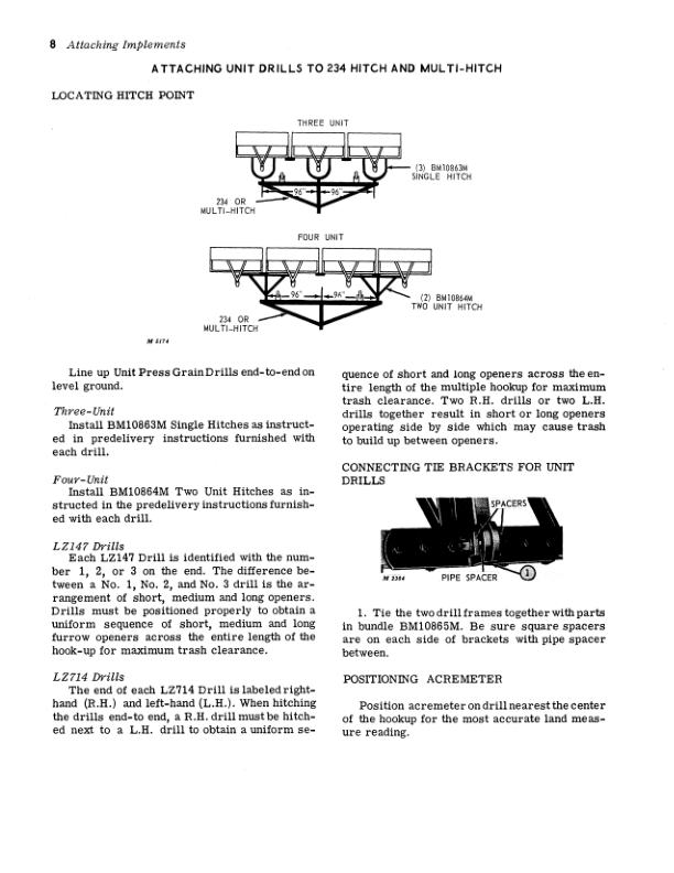 John Deere 234 Hitch, Multi-Hitch & Three-Unit Folding Hitch Operator’s Manual (OMM62024) Workshop Guide