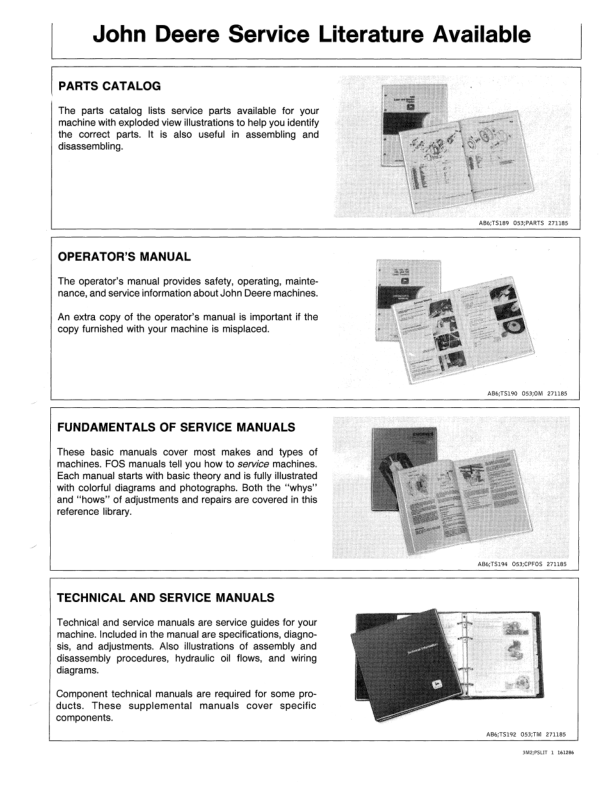 John Deere 655, 755, 855 Tractors Operator’s Manual (OMM70367) Workshop Guide