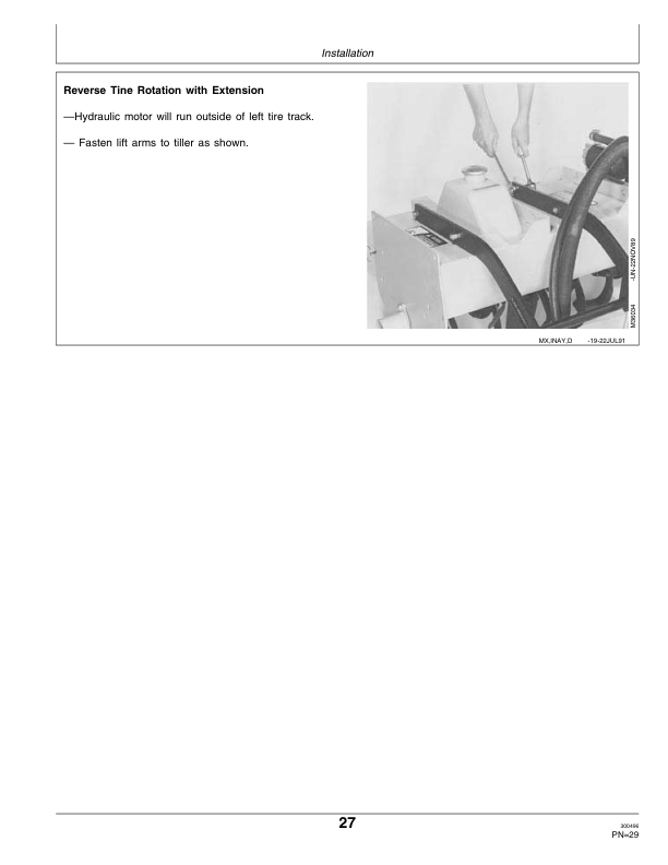 John Deere 30-Inch Hydraulic Tiller for 420, 430 Tractors Operator’s Manual (OMM71775) Workshop Guide