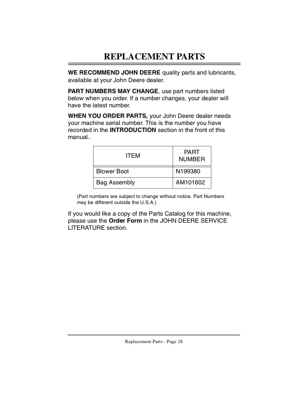John Deere 3 Bag MCS for 300, 400 Series Tractors Operator’s Manual (OMM77708) Workshop Guide