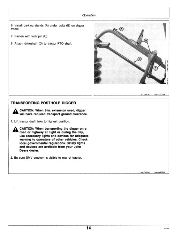 John Deere 31A Posthole Digger Operator’s Manual (OMM79609) Workshop Guide