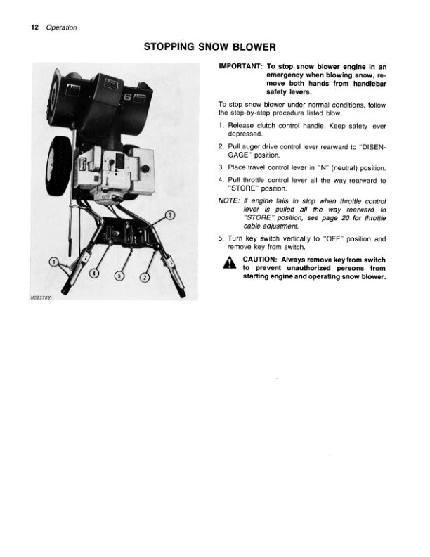 John Deere 826, 832 Snow Blower Operator’s Manual (OMM82539) Workshop Guide