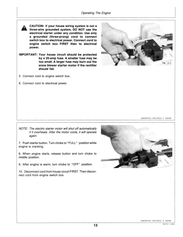 John Deere 826, 1032 Walk-Behind Snow Blower (155001-) Operator’s Manual (OMM83544) Workshop Guide