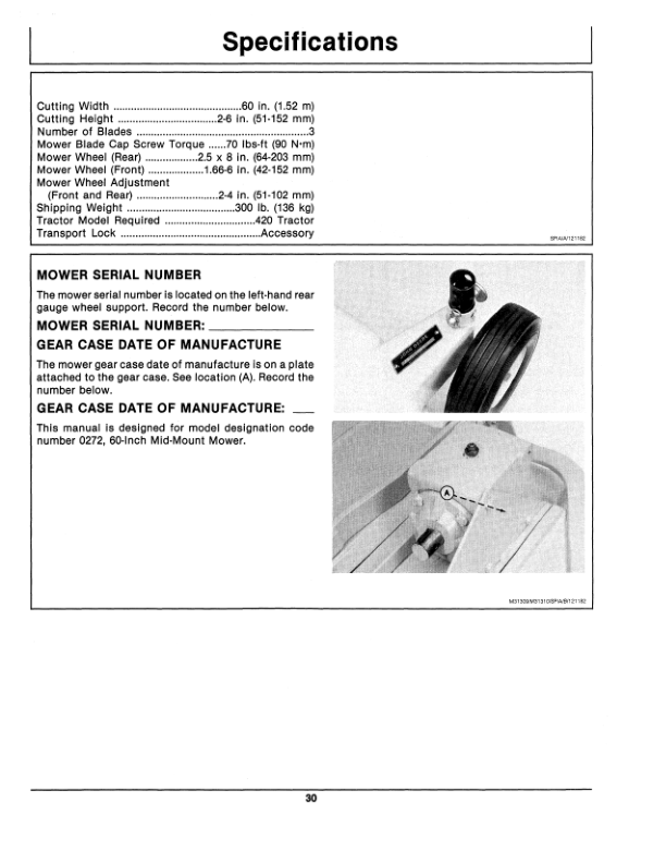 John Deere 60-Inch Mid-Mount Rotary Mower (000001-525000) Operator’s Manual (OMM85176) Workshop Guide