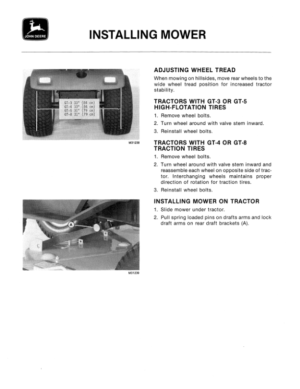 John Deere 46-Inch Mid-Mount Rotary Mower (-537000) Operator’s Manual (OMM85403) Workshop Guide