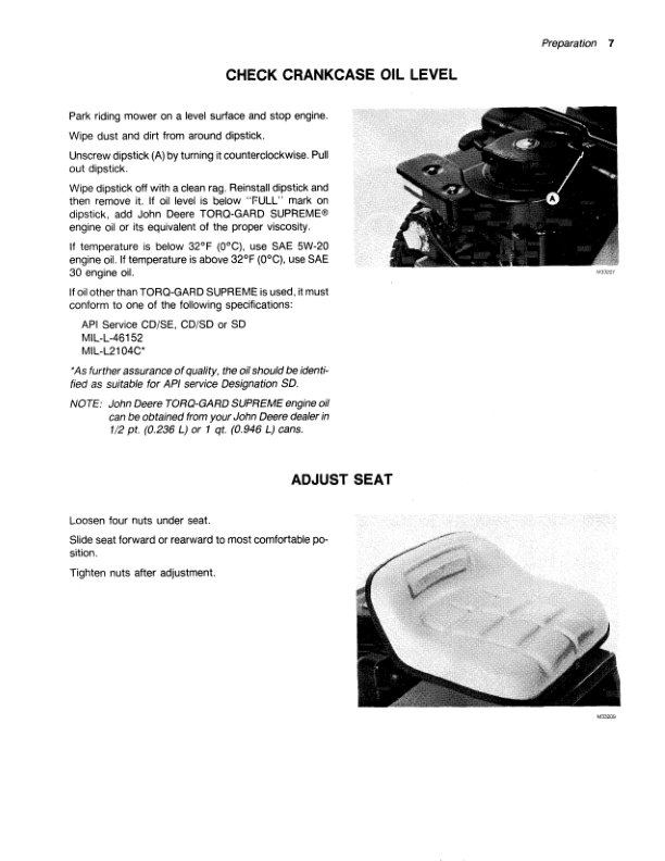 John Deere R70, R72 Riding Mower Operator’s Manual (OMM86426) Workshop Guide