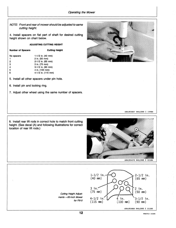 John Deere 50-, 60-, 72-Inch Front Mount Mowers (525001-) Operator’s Manual (OMM89610) Workshop Guide