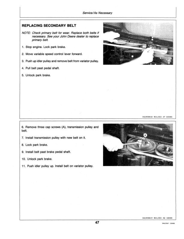 John Deere 210, 212, 214 & 216 Lawn & Garden Tractors Operator’s Manual (OMM89614) Workshop Guide