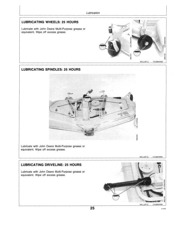 John Deere 72-Inch Mid-Mount Mower – 855 & 955 Tractors Operator’s Manual (OMM93936) Workshop Guide