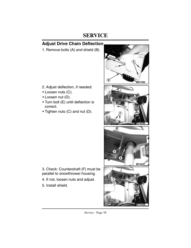 John Deere 38-Inch Snow Thrower, LX & GT Lawn Tractors Operator’s Manual (OMM95034) Workshop Guide