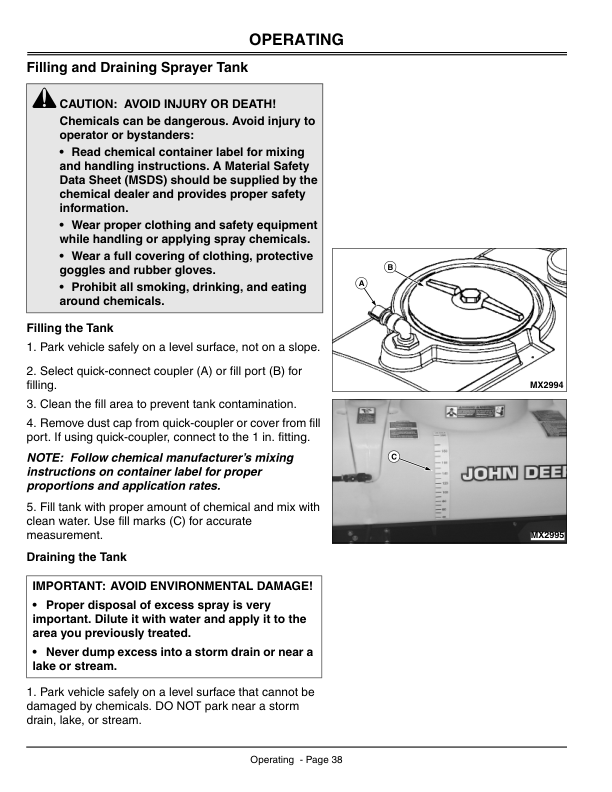 John Deere HD200 Sprayer Attachment North America (010001-30000) Operator’s Manual (OMMT6327) Workshop Guide