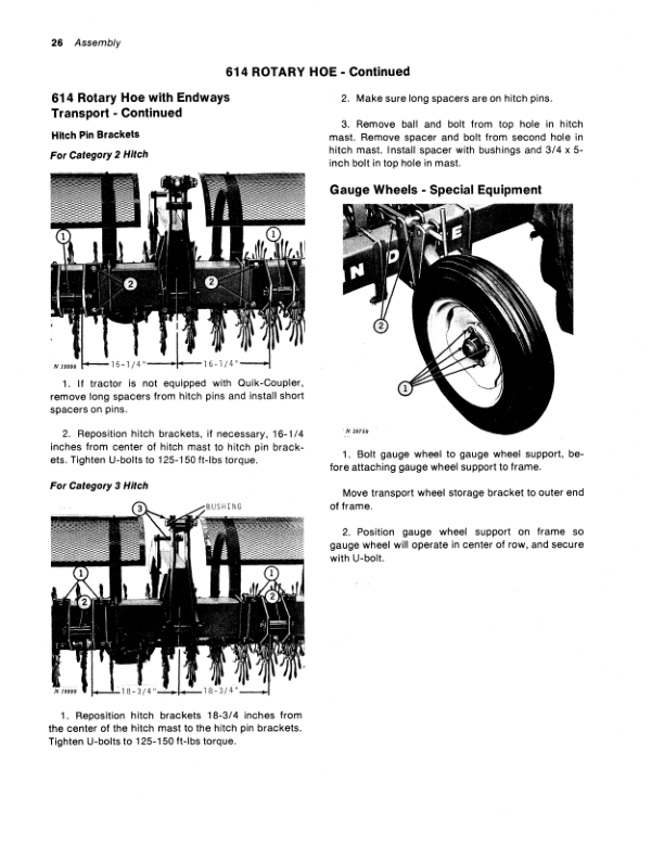 John Deere 414, 614, 814 Rotary Hoes Operator’s Manual (OMN159243) Workshop Guide