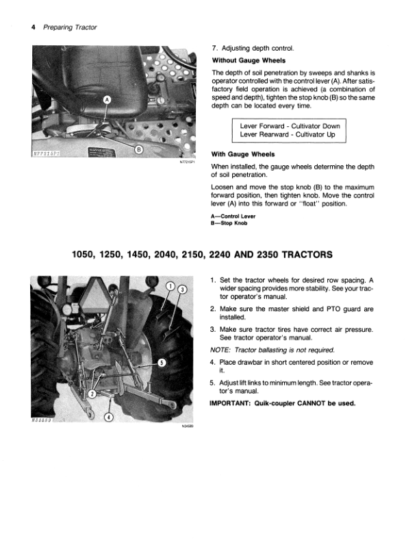 John Deere 11 Integral Field Cultivator Operator’s Manual (OMN159448) Workshop Guide