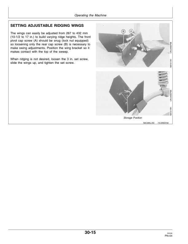 John Deere 885 Folding Row-Crop Cultivator (001152 – ) Operator’s Manual (OMN200247) Workshop Guide
