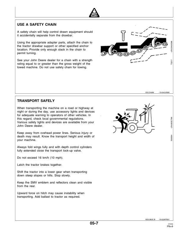 John Deere 960 Series Drawn Field Cultivators (016783 -) Operator’s Manual (OMN200357) Workshop Guide