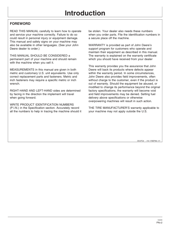 John Deere 913 V-Ripper North America Operator’s Manual (OMN200835) Workshop Guide