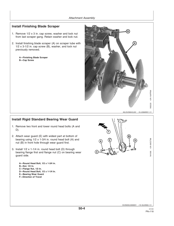 John Deere 637 Regular, Rock, BlackLand, WheatLand Disks (014000-) Operator’s Manual (OMN300793) Workshop Guide