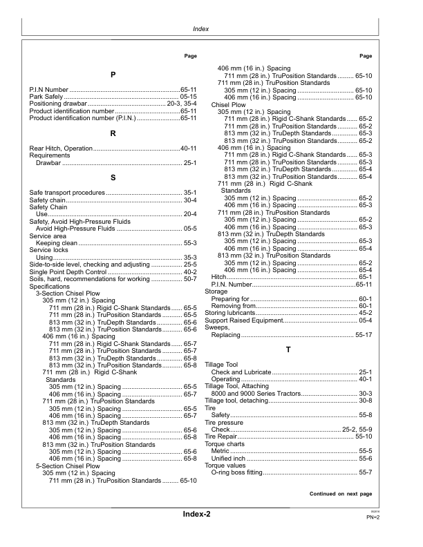 John Deere 2410 Chisel Plows (North American) Operator’s Manual (OMN401308) Workshop Guide
