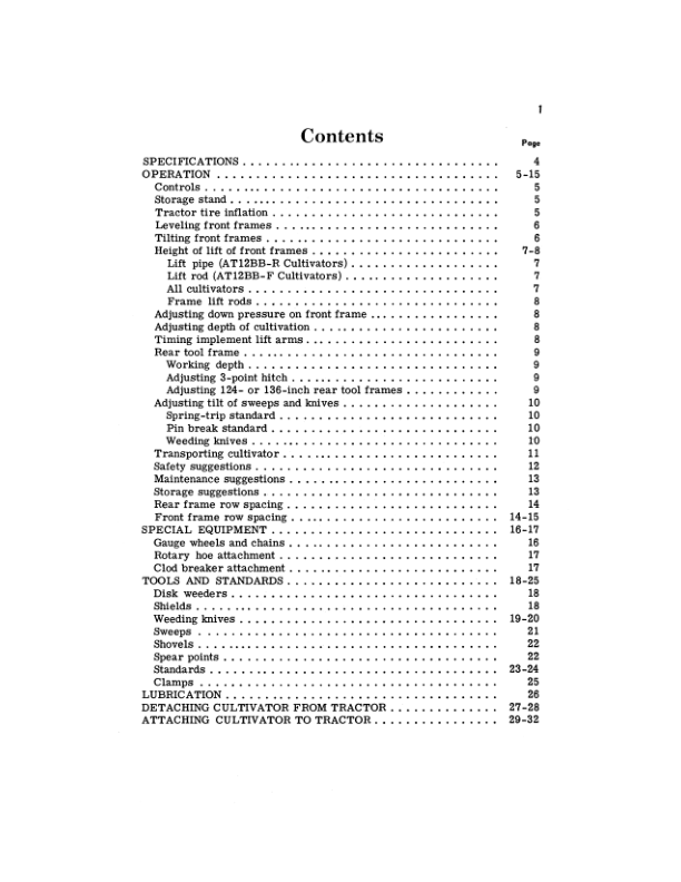 John Deere AT12BB Beet, Bean-Vegetable Row-Crop Cultivator Operator’s Manual (OMN97680) Workshop Guide