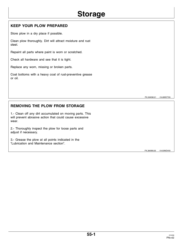 John Deere 3835 Moldboard Plow Operator’s Manual (OMP57389) Workshop Guide