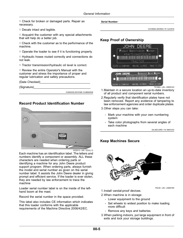 John Deere 741 Loader (Brazilian Edition) Operator’s Manual (OMP74051) Workshop Guide