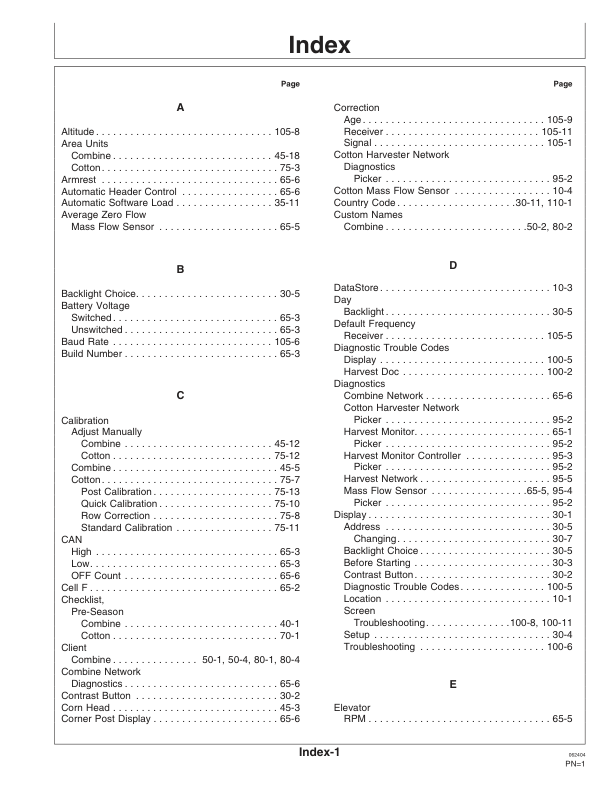 John Deere Greenstar Harvest Doc System For Pickers Operator’s Manual (OMPC20279) Workshop Guide