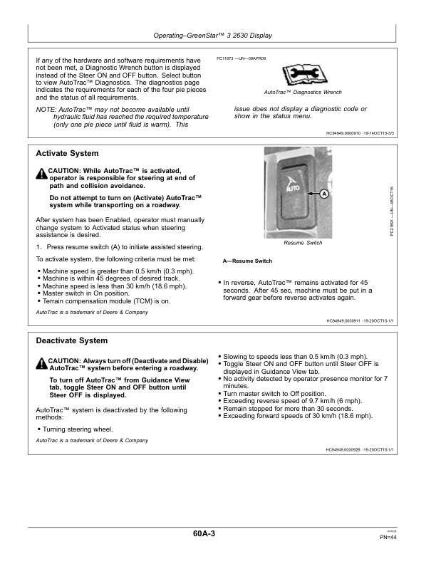 John Deere AutoTrac Controller Operator’s Manual (OMPFP15866) Workshop Guide