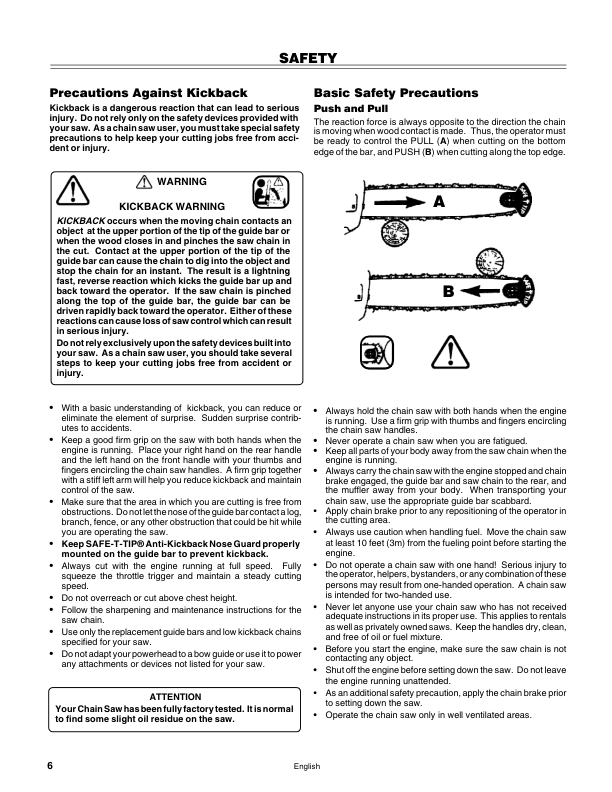 John Deere CS71, CS81 Chain Saws Operator’s Manual (OMPS04120) Workshop Guide
