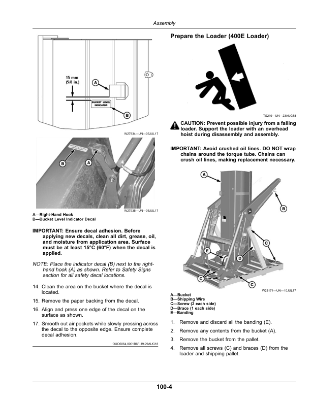 John Deere 300E, 400E Loaders Operator’s Manual (OMPXX10916) Workshop Guide