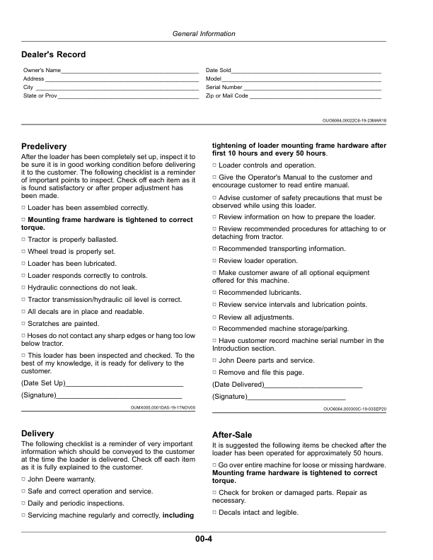 John Deere 673 Loader (Brazil) Operator’s Manual (OMPXX13546) Workshop Guide
