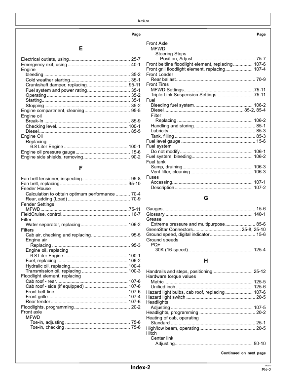 John Deere 7185J, 7205J, 7225J Tractors Operator’s Manual (OMR319311) Workshop Guide