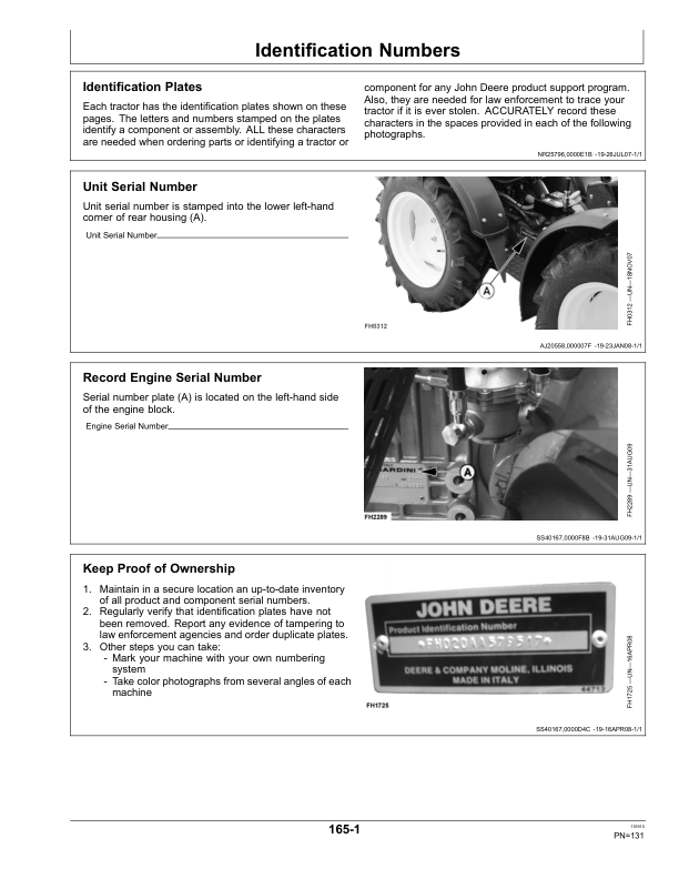 John Deere 20A Nursery, Green House Tractors Operator’s Manual (OMRE280702) Workshop Guide