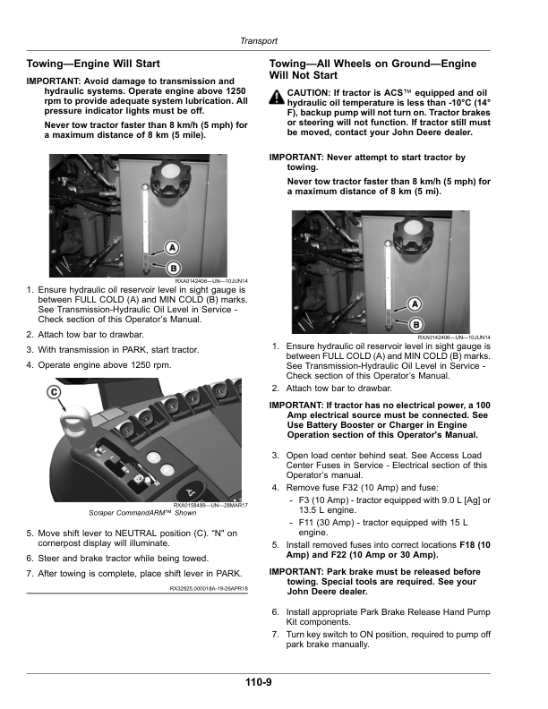 John Deere 9370R, 9420R, 9470R, 9520R, 9570R & 9620R Tractors Operator’s Manual (OMRE592444) Workshop Guide