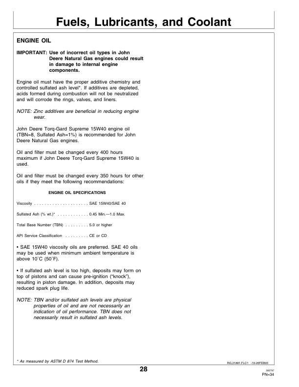 John Deere 6076 Natural Gas Engines Operator’s Manual (OMRG21881) Workshop Guide