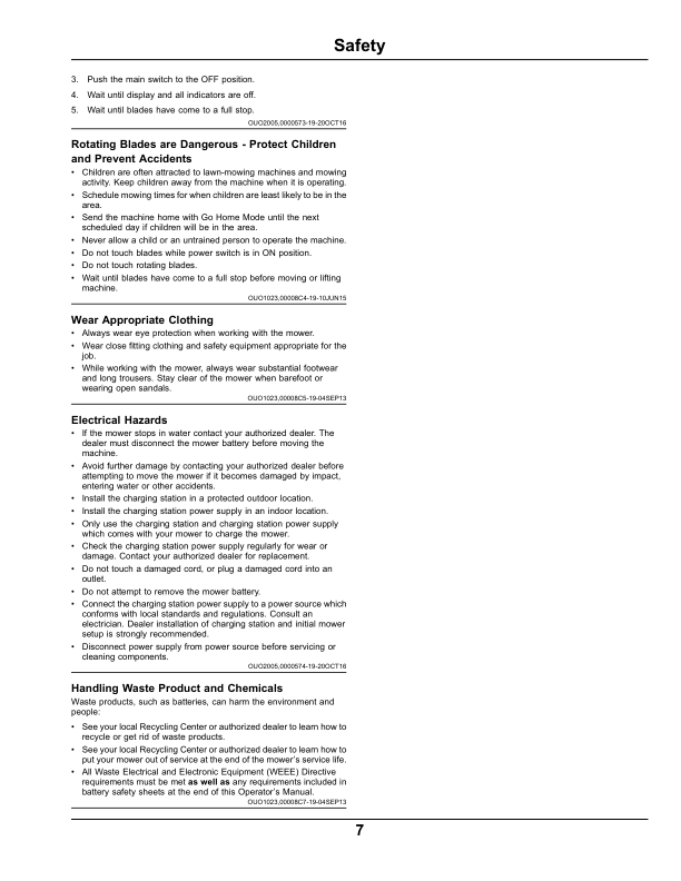 John Deere Tango E5 Series II Robotic Mowers Operator’s Manual (OMSAU15223) Workshop Guide