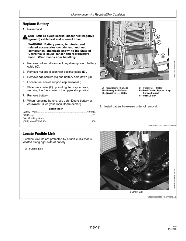 John Deere 5085M, 5100M, 5100MH, 5100ML, 5115M & 5115ML Tractors (FT4 Engines) (Mfg in USA) Operator’s Manual (OMSU43612) Workshop Guide