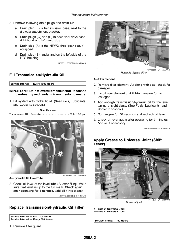 John Deere 6403, 6603 Tractors (040000-) (Export Edition) Operator’s Manual (OMSU65320) Workshop Guide