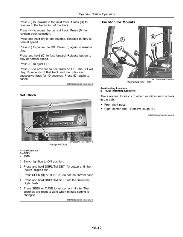 John Deere 6100E, 6110E, 6115E, 6125E, 6130E Tier 0—Tier III Tractors (Export to South Africa, Australia) Operator’s Manual (OMSU65867) Workshop Guide