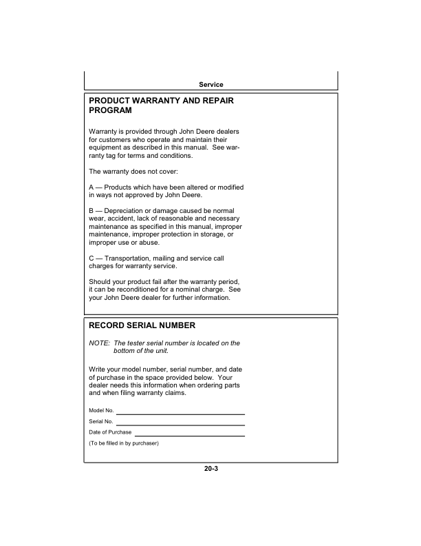 John Deere Moisture Chek Plus SW08120 Operator’s Manual (OMSW08120) Workshop Guide