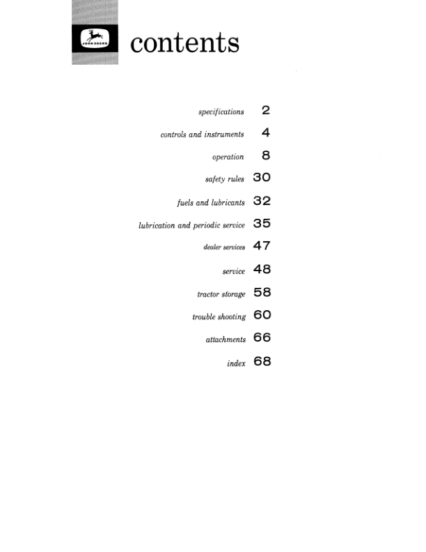 John Deere 1010 Tractors Operator’s Manuals (OMT15505) Workshop Guide