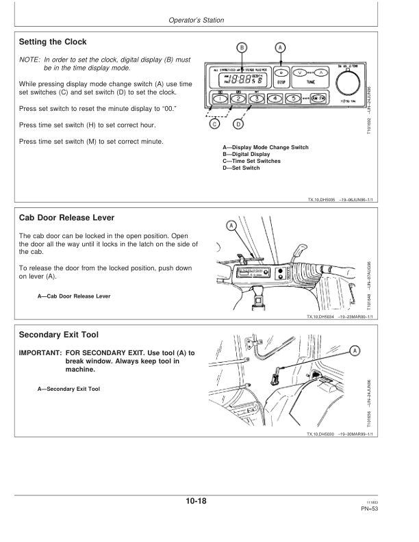 John Deere 450LC Excavators Operator’s Manuals (OMT185411) Workshop Guide