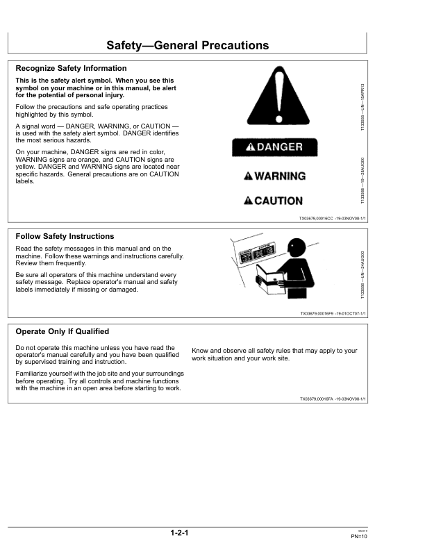 John Deere 1050C Crawler Dozers Operator’s Manuals (OMT190710) Workshop Guide
