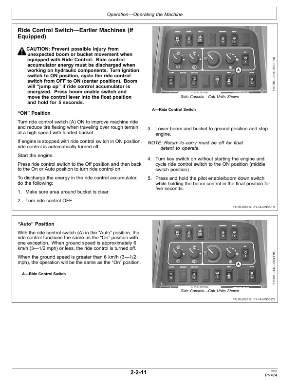 John Deere 544H, TC54H Loaders Operator’s Manuals (OMT195359) Workshop Guide