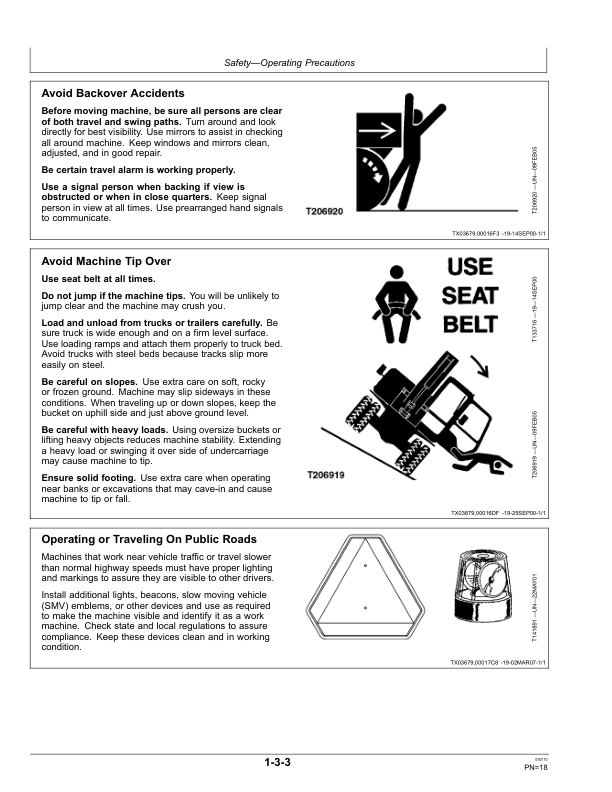 John Deere 180CW, 210CW Excavators Operator’s Manuals (OMT213055) Workshop Guide