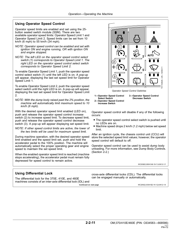 John Deere 370E, 410E, 460E Articulated Dump Trucks Operator’s Manuals (OMT284806) Workshop Guide