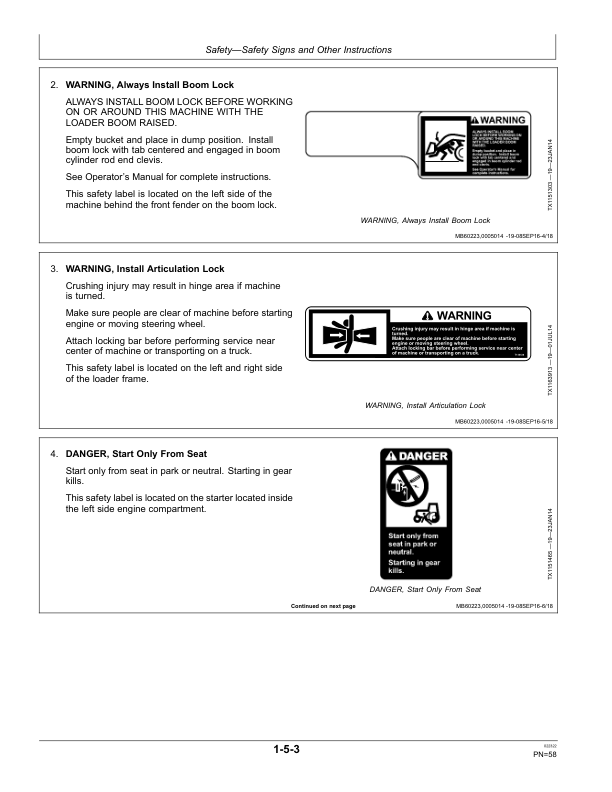 John Deere 524K Loaders Operator’s Manuals (OMT337787X19) Workshop Guide