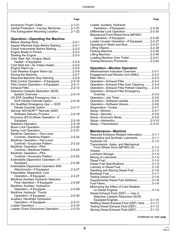 John Deere 310L Backhoe Loaders Operator’s Manuals (OMT357552X19) Workshop Guide