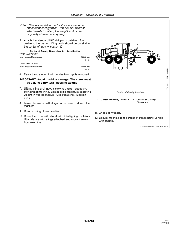 John Deere 770G, 770GP, 772G, 772GP Motor Graders Operator’s Manuals (OMT363023X19) Workshop Guide
